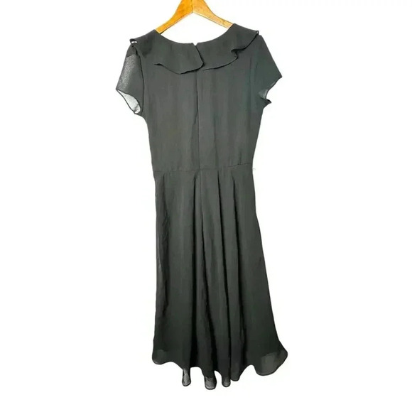 Gabby Skye Dress Cap Sleeve black  Tie Waist Faux Wrap SZ 10 - Picture 2 of 10